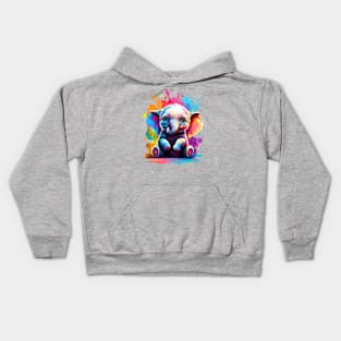 Little Elephant - Cute Baby Elephant Colourful Kids Hoodie